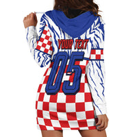 Custom Croatia Football Hoodie Dress Marten In Hole With Checkered Patterns