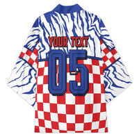 Custom Croatia Football Kimono Marten In Hole With Checkered Patterns