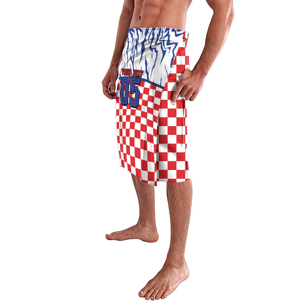 Custom Croatia Football Lavalava Marten In Hole With Checkered Patterns