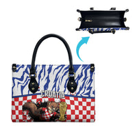 Croatia Football Leather Bag Marten In Hole With Checkered Patterns