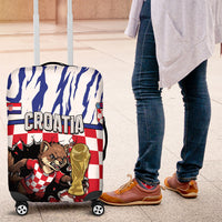 Croatia Football Luggage Cover Marten In Hole With Checkered Patterns