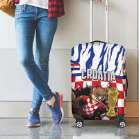 Croatia Football Luggage Cover Marten In Hole With Checkered Patterns
