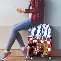 Croatia Football Luggage Cover Marten In Hole With Checkered Patterns
