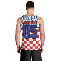 Custom Croatia Football Men Tank Top Marten In Hole With Checkered Patterns