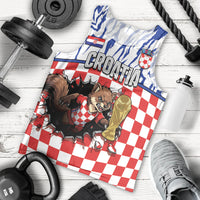 Custom Croatia Football Men Tank Top Marten In Hole With Checkered Patterns