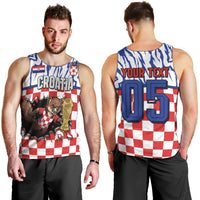 Custom Croatia Football Men Tank Top Marten In Hole With Checkered Patterns