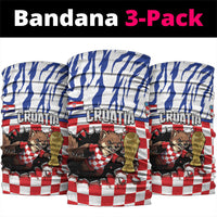 Croatia Football Neck Gaiter Marten In Hole With Checkered Patterns