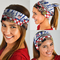 Croatia Football Neck Gaiter Marten In Hole With Checkered Patterns