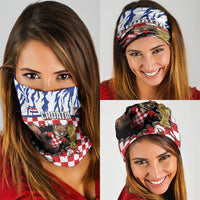 Croatia Football Neck Gaiter Marten In Hole With Checkered Patterns