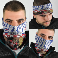 Croatia Football Neck Gaiter Marten In Hole With Checkered Patterns