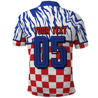 Custom Croatia Football Polo Shirt Marten In Hole With Checkered Patterns