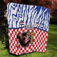 Croatia Football Quilt Marten In Hole With Checkered Patterns