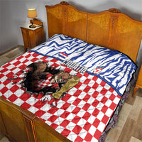 Croatia Football Quilt Marten In Hole With Checkered Patterns