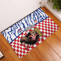 Croatia Football Rubber Doormat Marten In Hole With Checkered Patterns