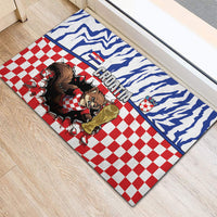 Croatia Football Rubber Doormat Marten In Hole With Checkered Patterns