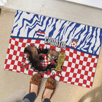 Croatia Football Rubber Doormat Marten In Hole With Checkered Patterns