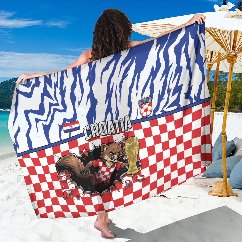 Croatia Football Sarong Marten In Hole With Checkered Patterns