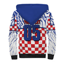 Custom Croatia Football Sherpa Hoodie Marten In Hole With Checkered Patterns