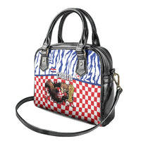Croatia Football Shoulder Handbag Marten In Hole With Checkered Patterns