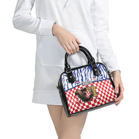 Croatia Football Shoulder Handbag Marten In Hole With Checkered Patterns