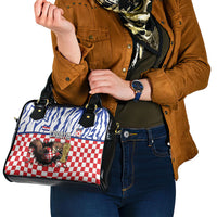 Croatia Football Shoulder Handbag Marten In Hole With Checkered Patterns