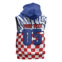 Custom Croatia Football Sleeveless Hoodie Marten In Hole With Checkered Patterns