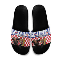 Croatia Football Slide Sandals Marten In Hole With Checkered Patterns