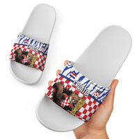Croatia Football Slide Sandals Marten In Hole With Checkered Patterns