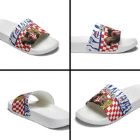 Croatia Football Slide Sandals Marten In Hole With Checkered Patterns