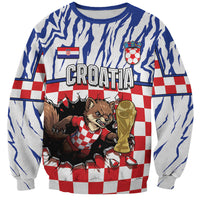 Custom Croatia Football Sweatshirt Marten In Hole With Checkered Patterns