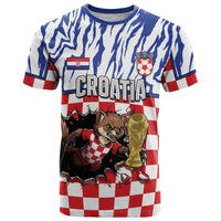Custom Croatia Football T Shirt Marten In Hole With Checkered Patterns
