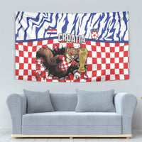 Croatia Football Tapestry Marten In Hole With Checkered Patterns