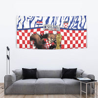 Croatia Football Tapestry Marten In Hole With Checkered Patterns