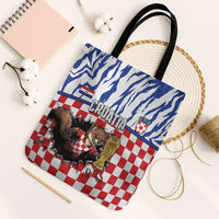 Croatia Football Tote Bag Marten In Hole With Checkered Patterns