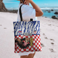 Croatia Football Tote Bag Marten In Hole With Checkered Patterns
