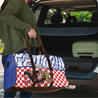 Croatia Football Travel Bag Marten In Hole With Checkered Patterns
