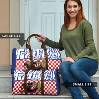 Croatia Football Travel Bag Marten In Hole With Checkered Patterns