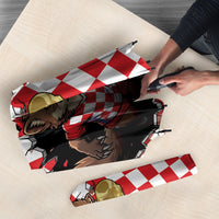 Croatia Football Umbrella Marten In Hole With Checkered Patterns