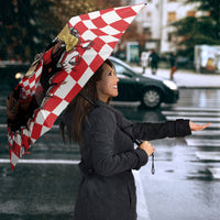 Croatia Football Umbrella Marten In Hole With Checkered Patterns