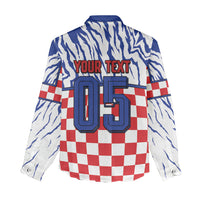 Custom Croatia Football Women Casual Shirt Marten In Hole With Checkered Patterns