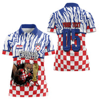 Custom Croatia Football Women Polo Shirt Marten In Hole With Checkered Patterns