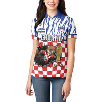 Custom Croatia Football Women Polo Shirt Marten In Hole With Checkered Patterns