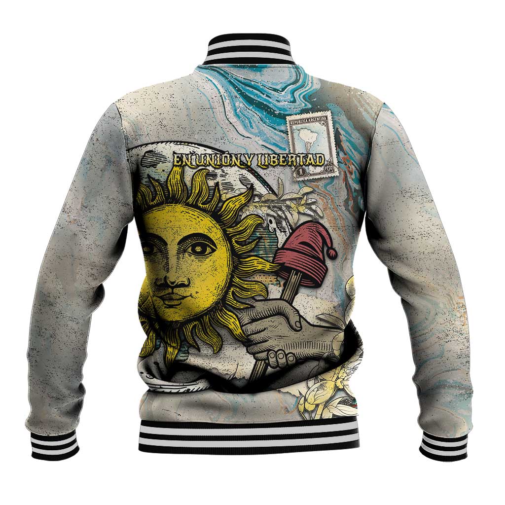 Argentina Baseball Jacket Sol De Mayo Retro Style - Wonder Print Shop