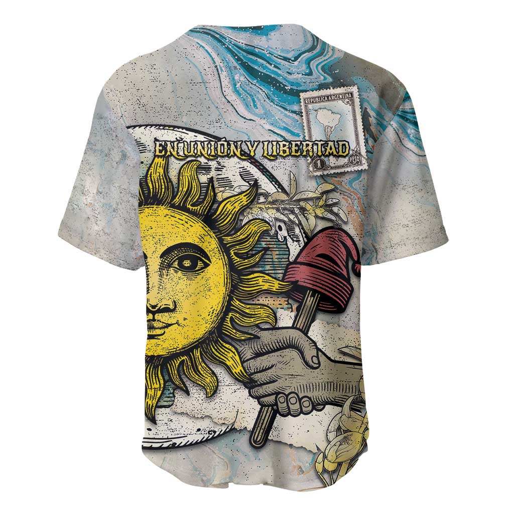 Argentina Baseball Jersey Sol De Mayo Retro Style - Wonder Print Shop