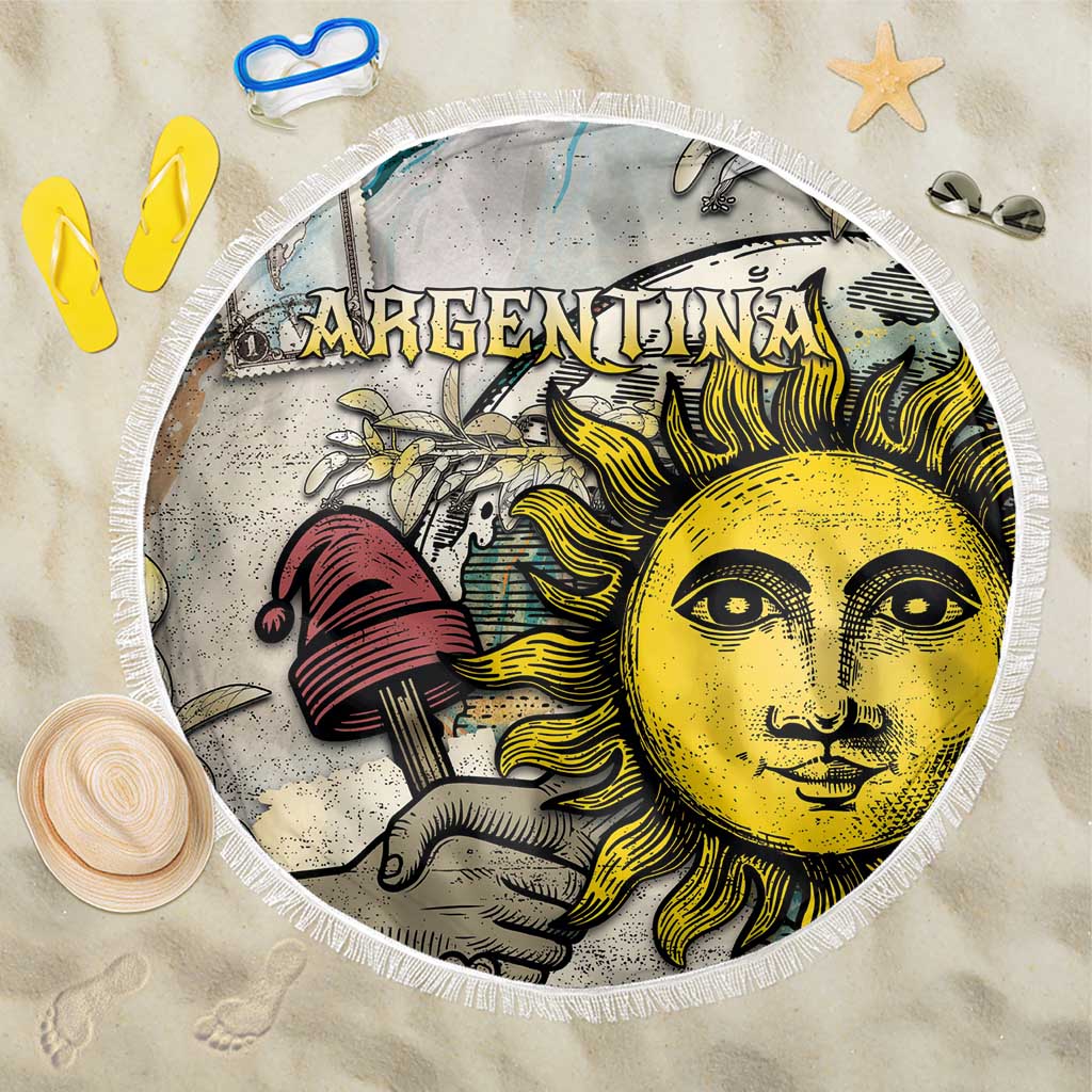 Argentina Beach Blanket Sol De Mayo Retro Style - Wonder Print Shop