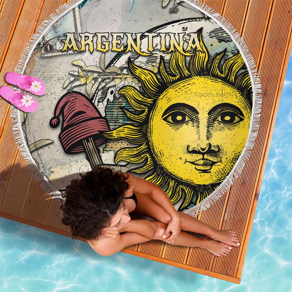 Argentina Beach Blanket Sol De Mayo Retro Style - Wonder Print Shop