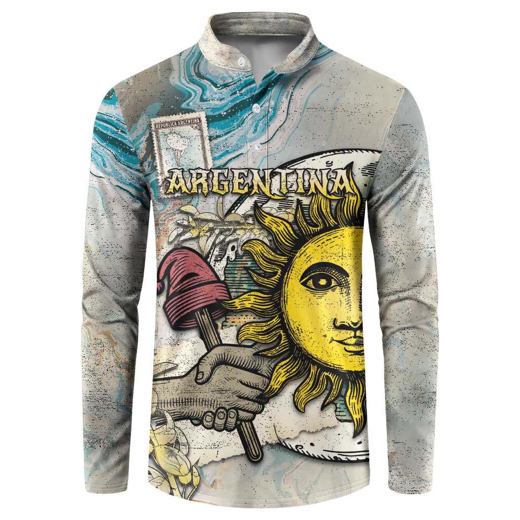 Argentina Button Sweatshirt Sol De Mayo Retro Style - Wonder Print Shop