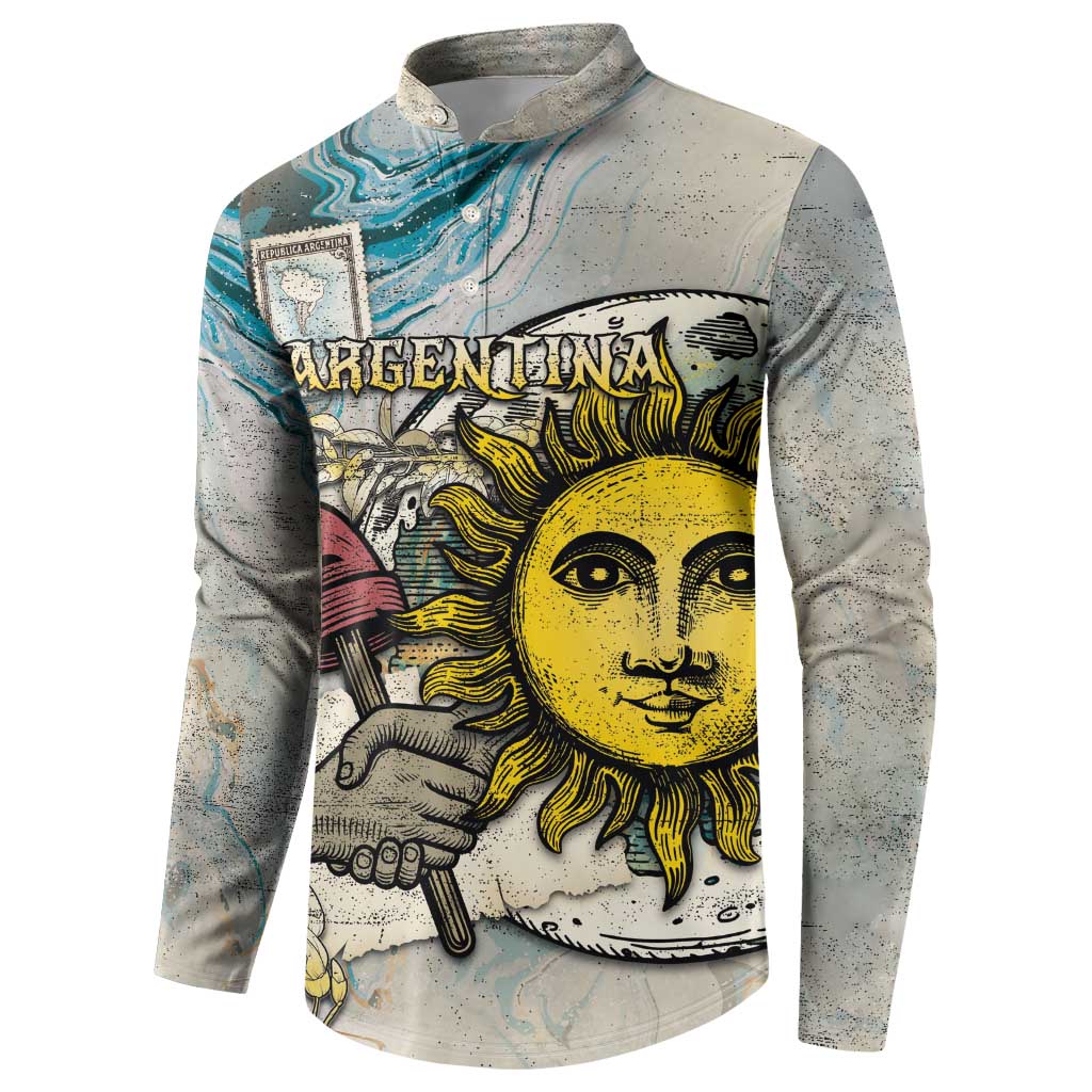 Argentina Button Sweatshirt Sol De Mayo Retro Style - Wonder Print Shop