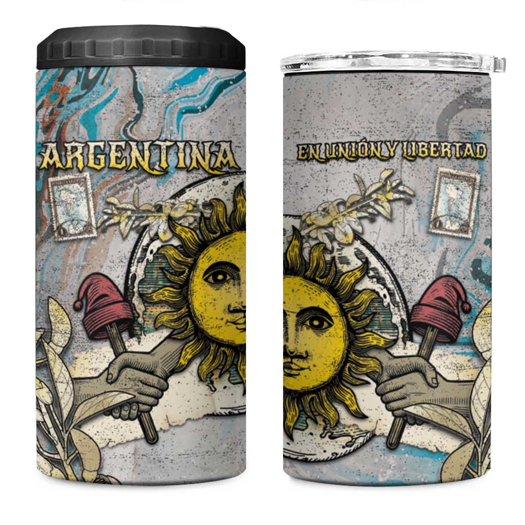Argentina 4 in 1 Can Cooler Tumbler Sol De Mayo Retro Style - Wonder Print Shop