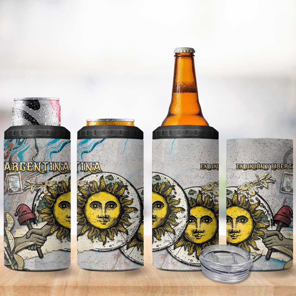 Argentina 4 in 1 Can Cooler Tumbler Sol De Mayo Retro Style - Wonder Print Shop